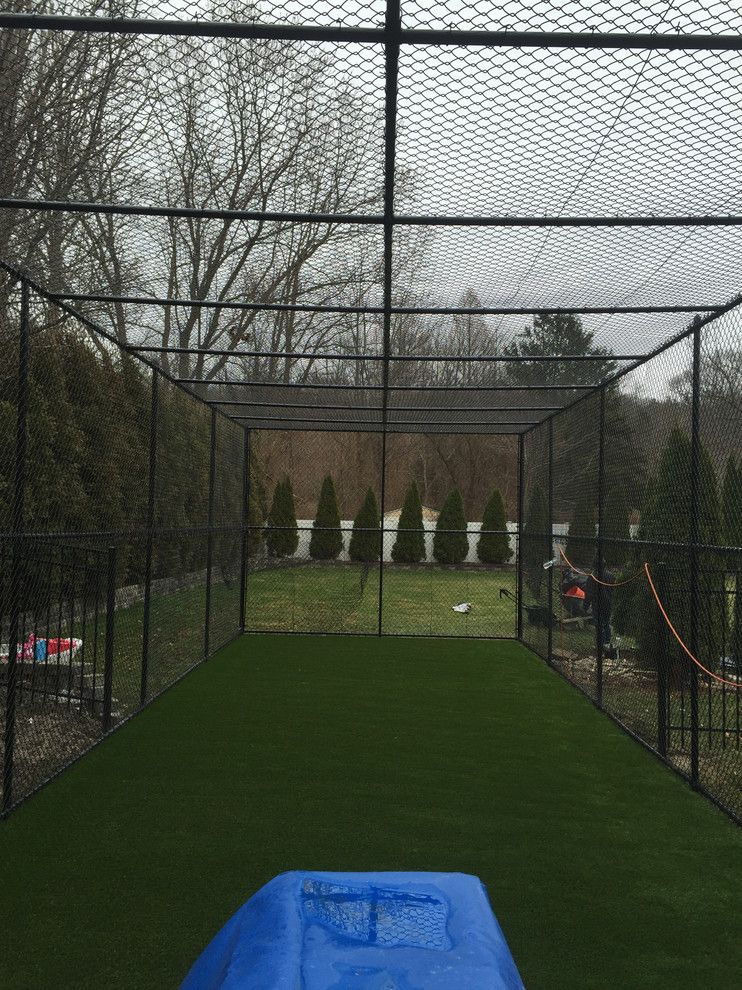 Batting Cage Miami for a Traditional Landscape with a Batting Cage and Residential Battimg Cage by Turf Tek Usa