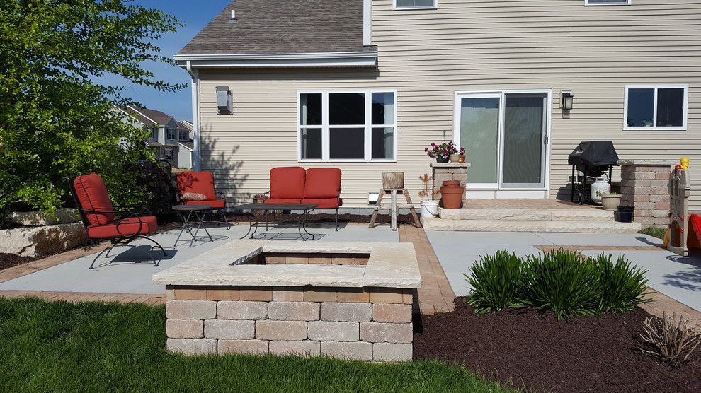 Belden Brick for a Contemporary Landscape with a Belden 350 Pavers and Outdoor Fire Pits and Fireplaces by Landcrafters, Inc