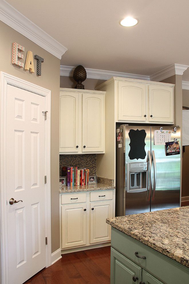 Bella Terra Theater for a Traditional Kitchen with a Turquoise Painted Cabinets and Blue and White Painted Kitchen Cabinets by Bella Tucker Decorative Finishes