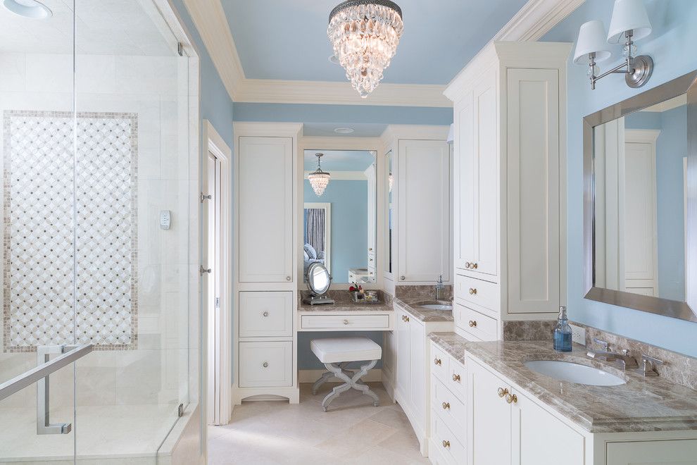 Bellagio Day Spa for a Traditional Bathroom with a Crema Marfil and Marietta Master Math and Closet Renovation by John Rogers Renovations, Inc.