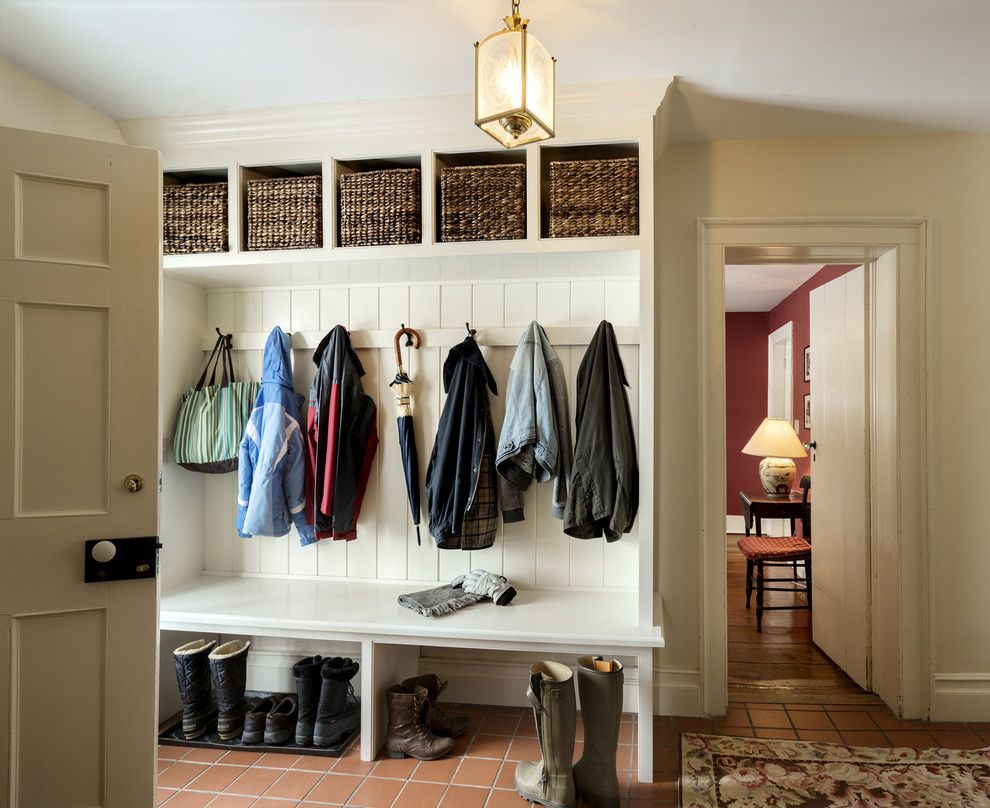 Belle Hall Apartments for a Farmhouse Entry with a Boot Storage and Coats and Cubbies by Crisp Architects