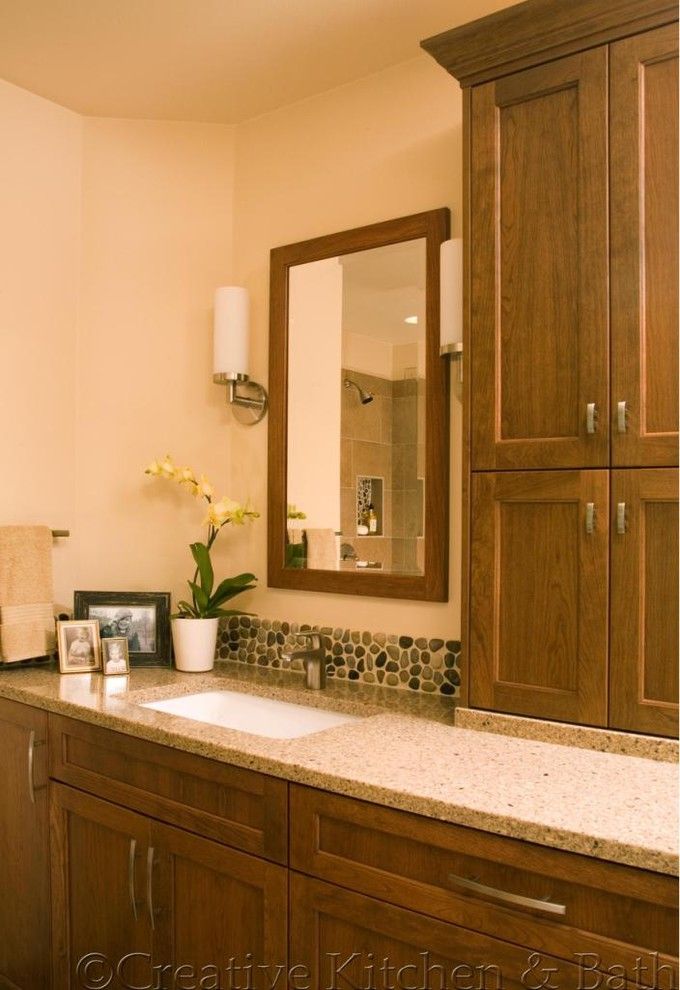 Bellevue Towers for a Traditional Bathroom with a Undermount Sink and Lakemont in Bellevue Master Bath by Creative Kitchen & Bath