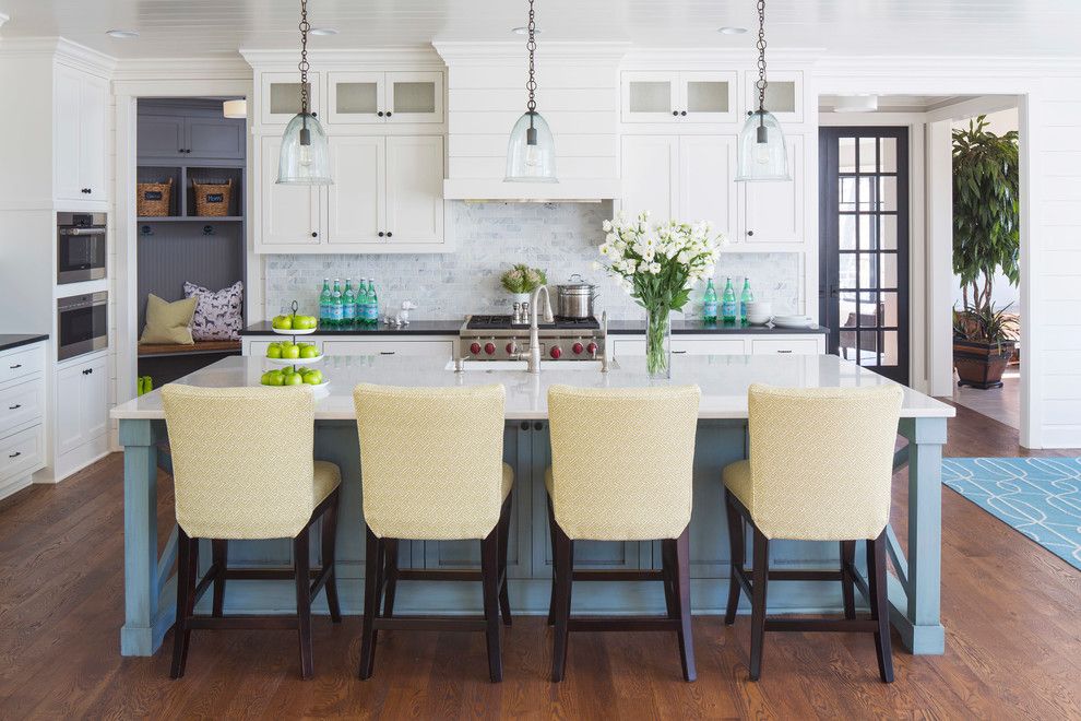 Benjamin Moore Whites for a Transitional Kitchen with a Pillows and Kitchen by Martha O'hara Interiors