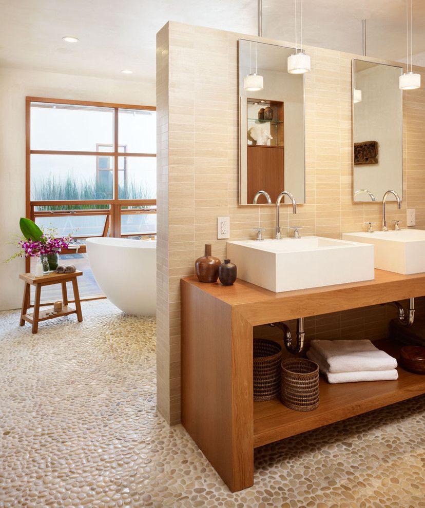 Best Buy Carmel Mountain for a Tropical Bathroom with a Double Vanity and Bathroom by Rockefeller Partners Architects