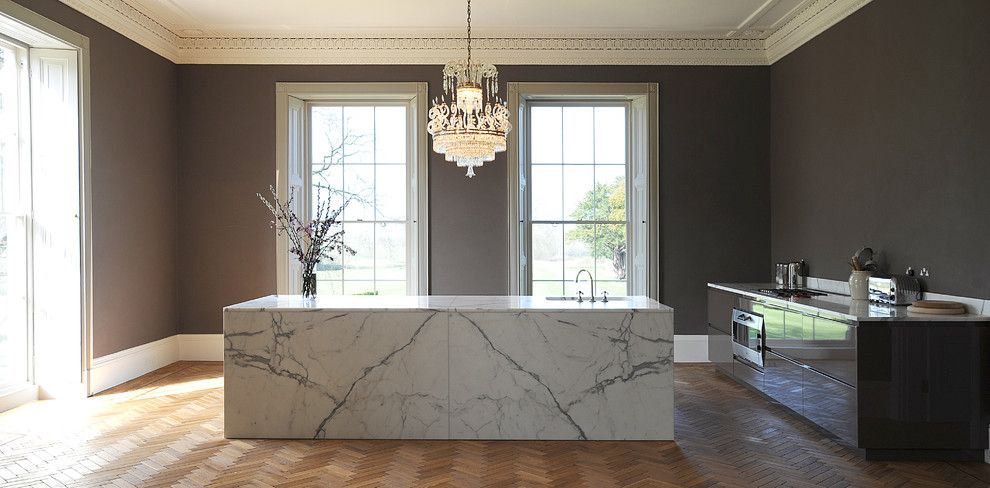 Best Buy Watertown Ma for a Contemporary Kitchen with a Marble Kitchen and Large Marble Island in Statuary Marble by Artichoke