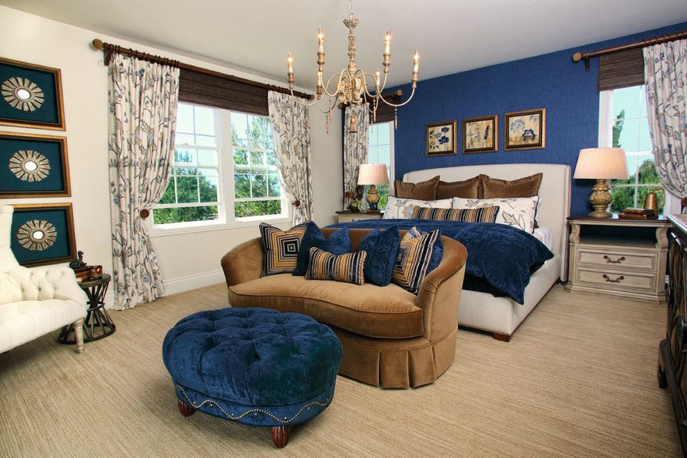 Best Buy Watertown Ma for a Traditional Bedroom with a Dark Blue Throw Pillow and Master Bedroom Retreat by Rejoy Interiors, Inc.