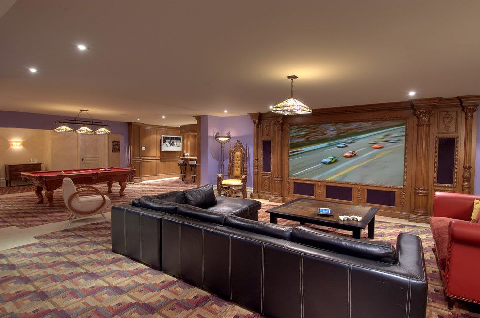 Bethesda Movie Theater for a Contemporary Home Theater with a Pool Table and Chart Theater by H2 Systems Inc.