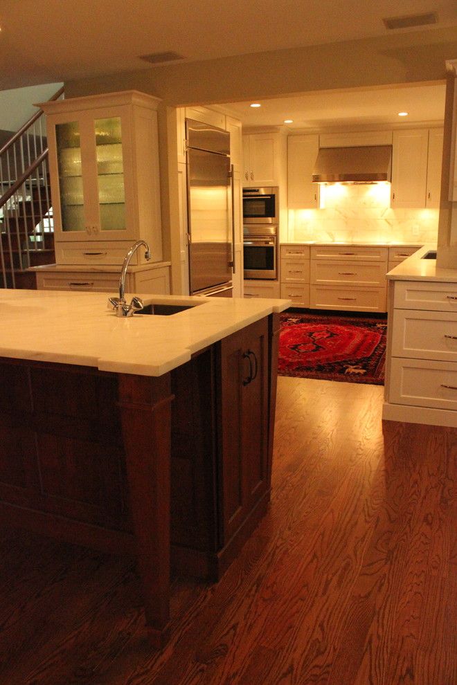 Bobrick for a Traditional Kitchen with a Contrasting Wood Finish and Custom Kitchen by Misch Bobrick Design Llc