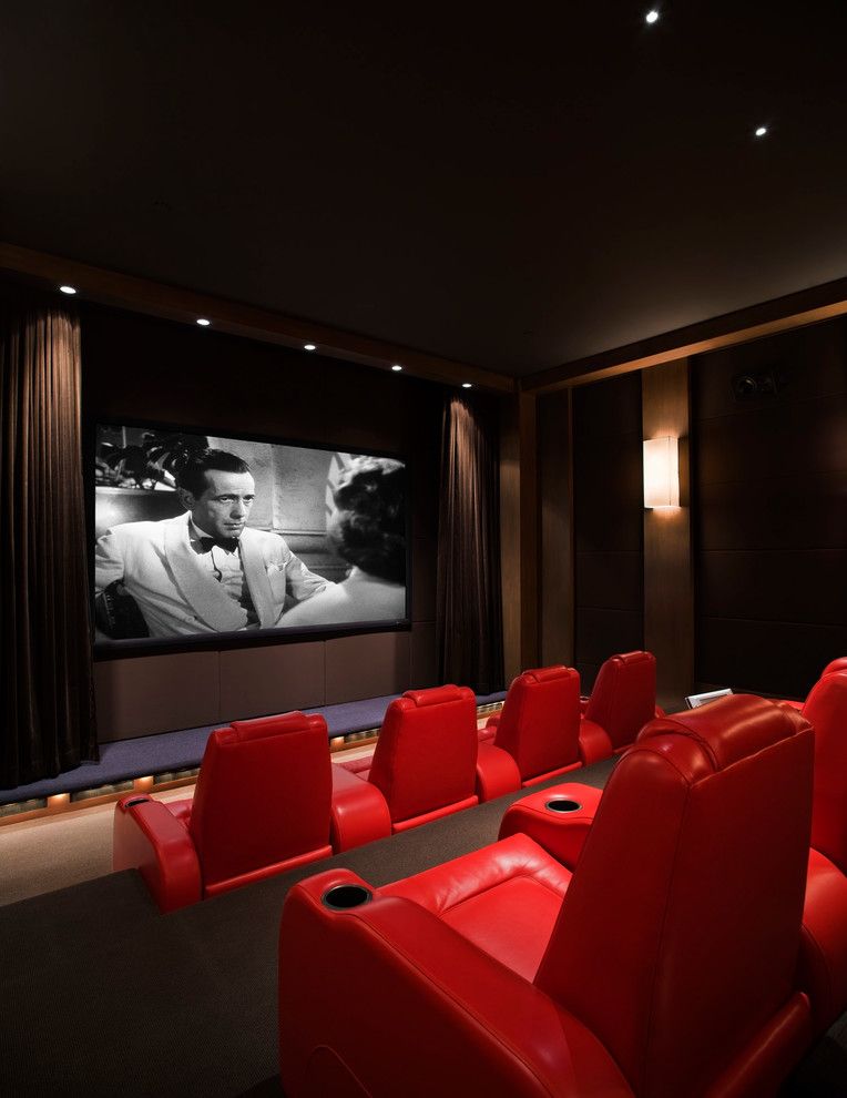 Boca Movie Theater for a Contemporary Home Theater with a Architectural Design and Island Estate by Christian Grevstad Inc.