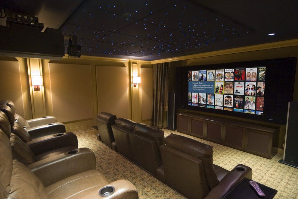 Boca Movie Theater for a Contemporary Home Theater with a Carpet Pattern and ... by Gramophone