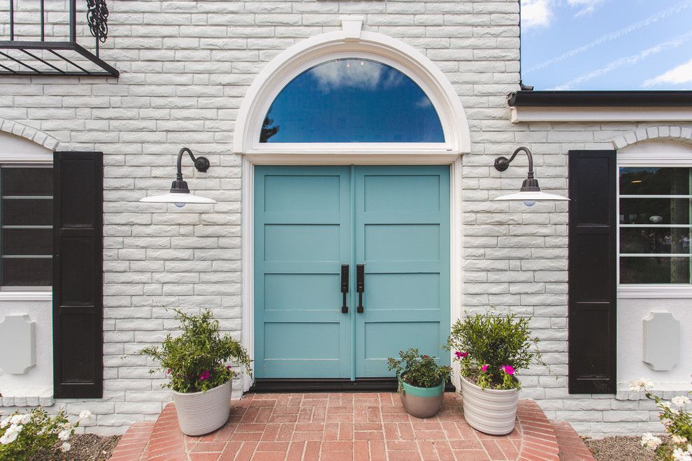 Boca Woods Country Club for a Transitional Entry with a Light Blue Front Door and Country Club Residence by Scale Marketing