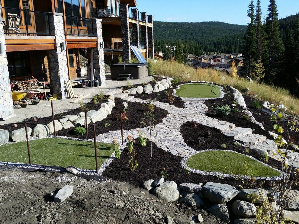 Boulders Golf for a Contemporary Patio with a Mini Golf and Sun Peaks, British Columbia, Canada by Lyons Landscaping