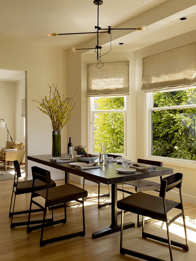 Bowling Alleys in Nyc for a Contemporary Dining Room with a Neutral Roman Shades and Potrero Hill by Jute Interior Design