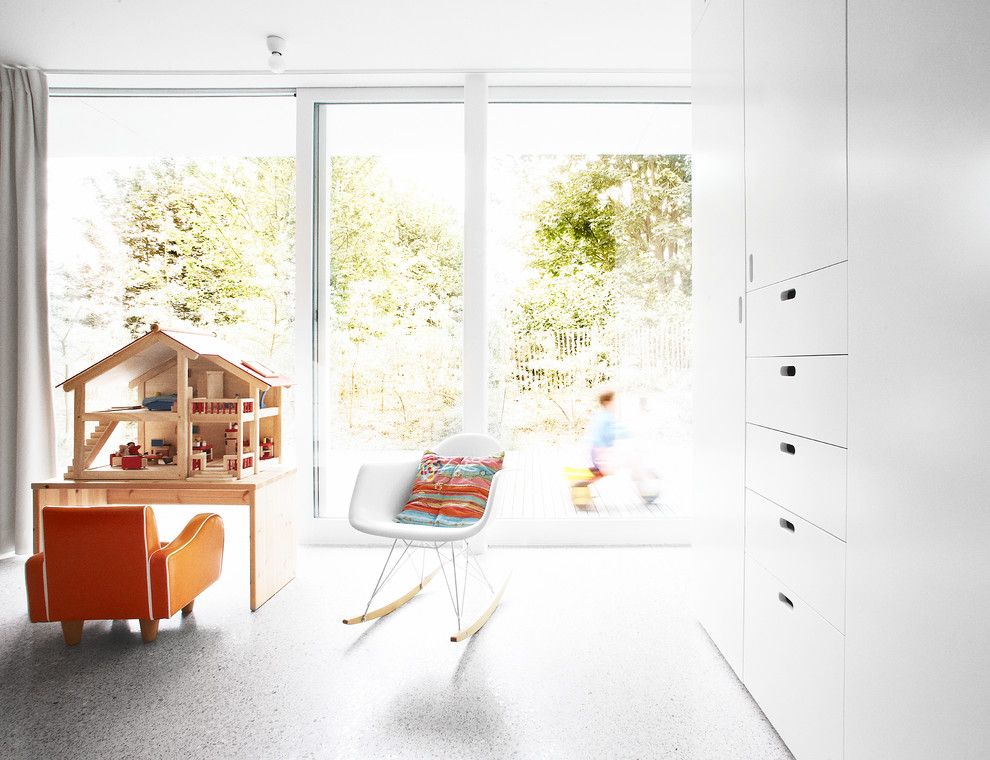 Bowmansdale Family Practice for a Modern Kids with a Orange Kids Chair and Modern Home at the North Sea Coast Belgium with Architect Alexander Dierendonck by Arterior Design