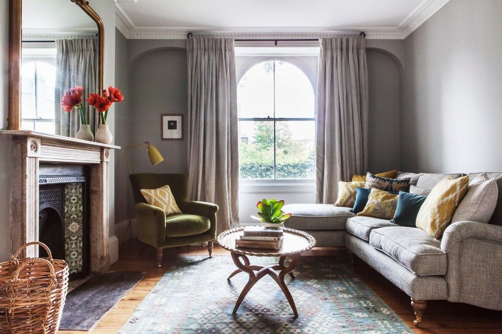 Brooks Furniture Rental for a Traditional Living Room with a Crown Molding and Islington Town House by Kate Monckton Interior Design