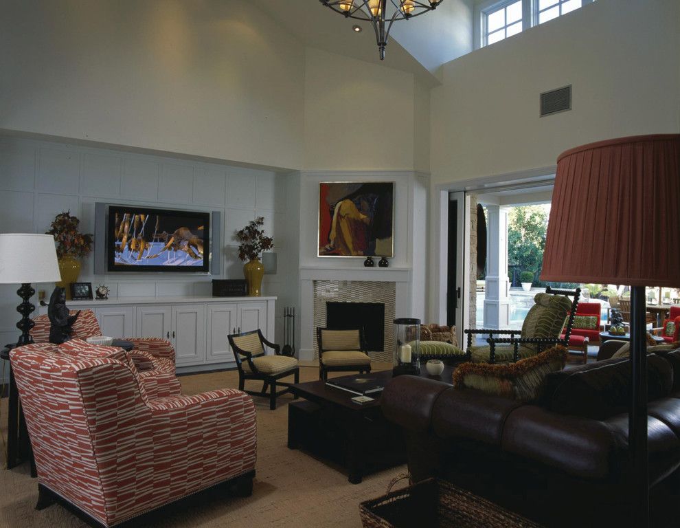 Brownlee Furniture for a Traditional Living Room with a Wood Floor and Updated Classic Residence by Harte Brownlee & Associates Interior Design