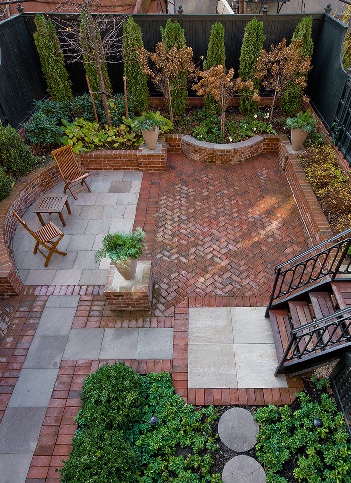 Brownstone Gardens for a Traditional Patio with a Deck and Brooklyn Heights Addition by Ben Herzog