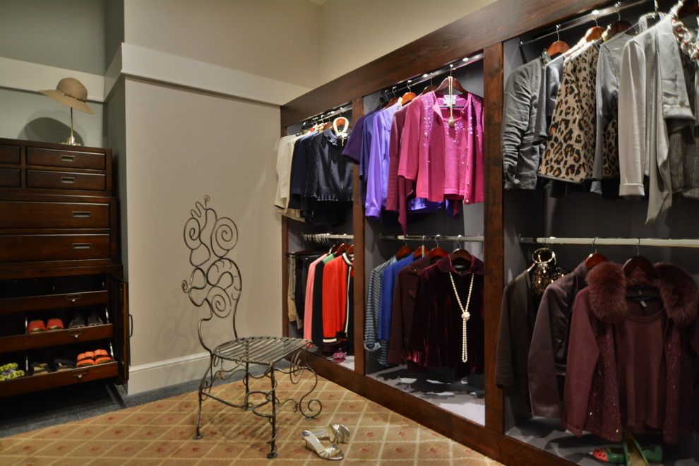 Buildex for a Contemporary Closet with a Custom Woodworking and Master Closet Built Ins   Governors Club   Chapel Hill by Buildex