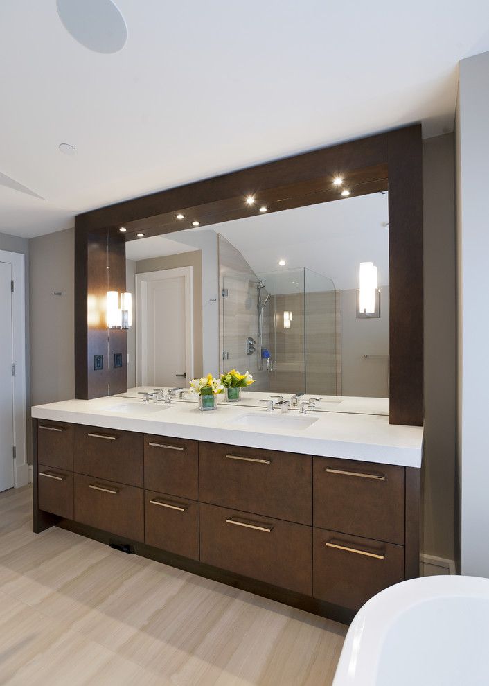 Bulkheads for a Transitional Bathroom with a Bathroom Lighting and Bathroom by Old World Kitchens & Custom Cabinets