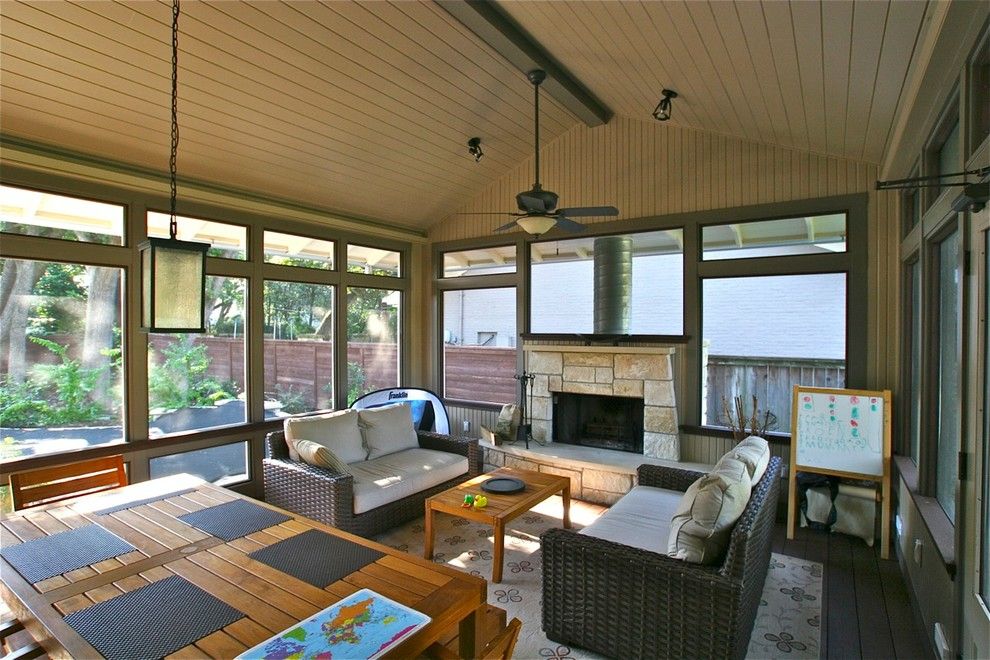 Bungalow Austin for a Contemporary Porch with a Light and Tarrytown Bungalow by Barley|Pfeiffer Architecture