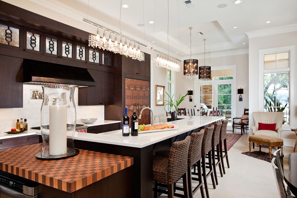 Butcher Block Nyc for a Transitional Kitchen with a Dark Kitchen and Casual Sophisticate by in Detail Interiors