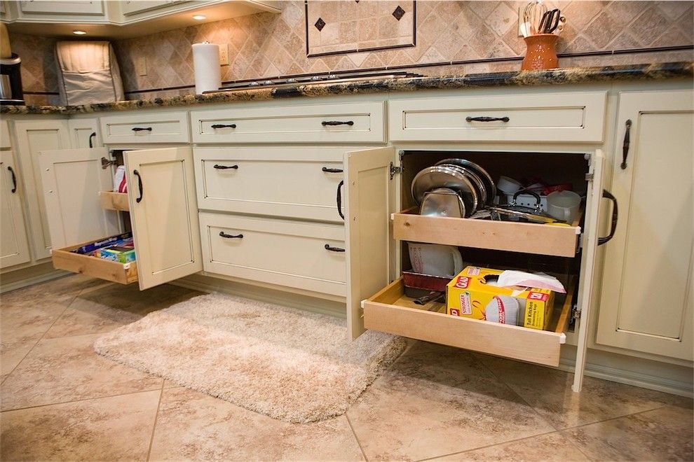 C Lazy U Ranch for a Traditional Kitchen with a Butcher Block Island and a Touch of Jewels by Dreammaker Bath & Kitchen