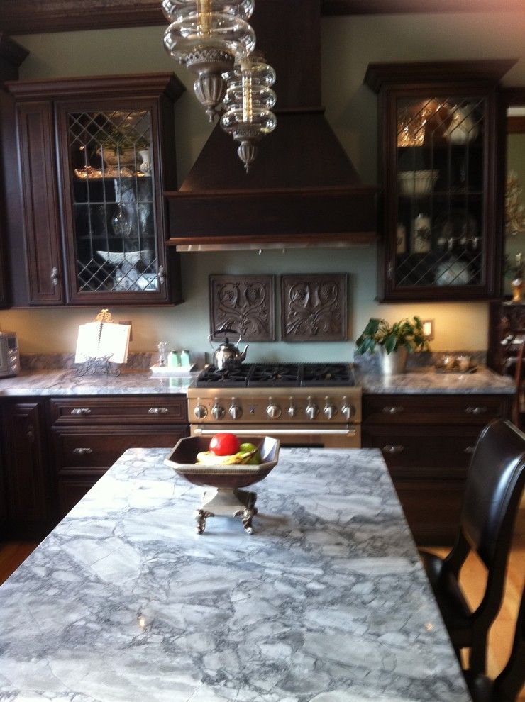 Cabot House Furniture for a Traditional Kitchen with a Custom Wall Cabinets by Dewils and New Home Built in Saratoga by Avalon Kitchen