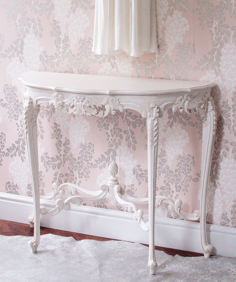 Cabriole for a Traditional Bedroom with a Mirrored and Provencal Marie Antoinette Console Table by the French Bedroom Company