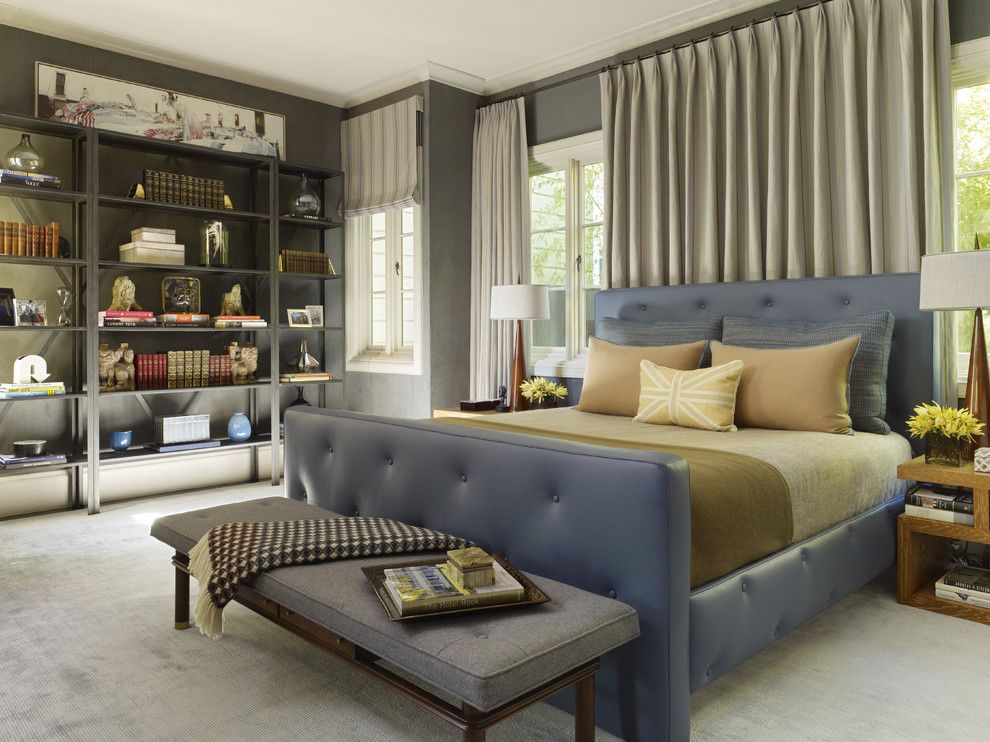 Cal King Dimensions for a Contemporary Bedroom with a Tufted Headboard and Urban Living   Pacific Heights by Jayjeffers