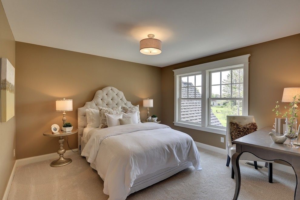 Cal King Dimensions for a Traditional Bedroom with a White Window Casing and 2013 Luxury Home Inver Grove Heights by Highmark Builders