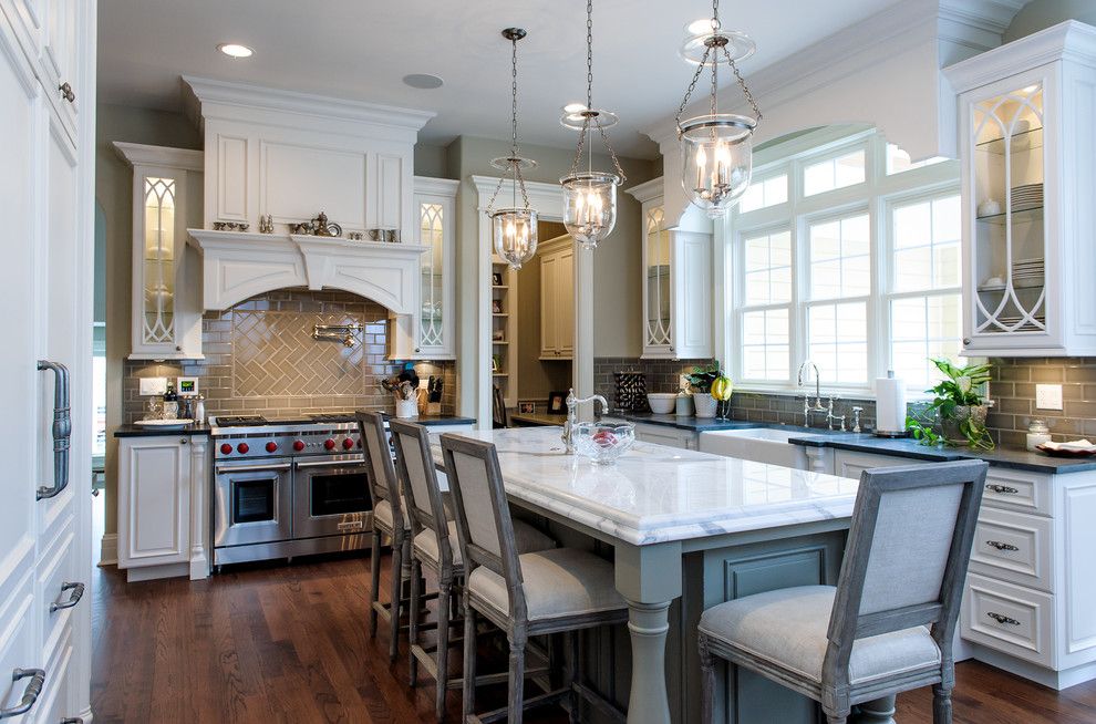 Cal King Dimensions for a Traditional Kitchen with a Herringbone Subway Tile and Grove by Riordan Signature Homes Inc.