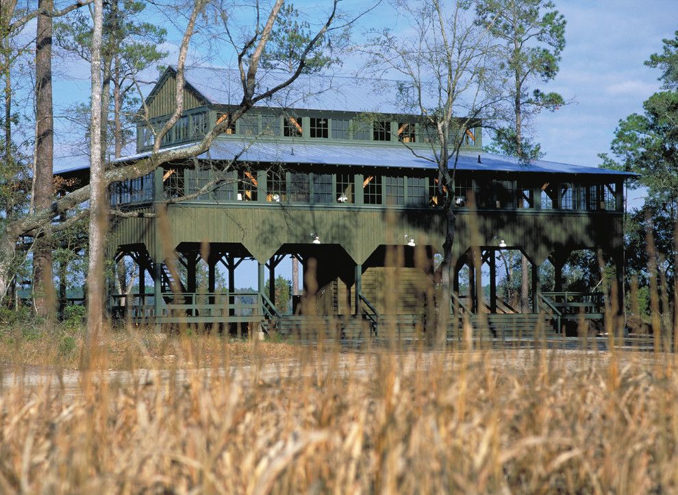 Camp Lejeune Housing for a Farmhouse Exterior with a Reclaimed Wood and Post and Beam Guest House |  Riceboro, Georgia by Historical Concepts