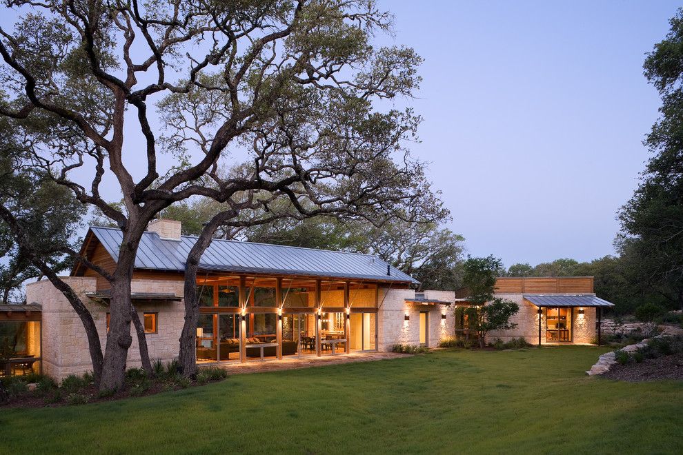 Camp Lejeune Housing for a Rustic Exterior with a Stone Facade and Hill Country River Ranch by Studio Industrielle