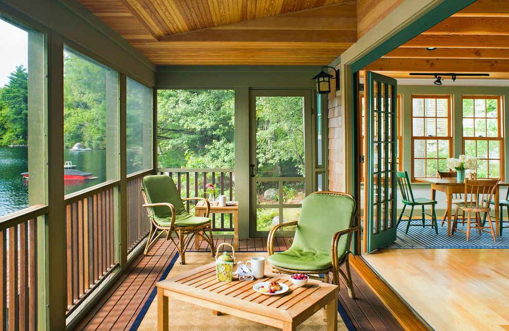 Camp Lejeune Housing for a Rustic Porch with a Fold Away Doors and Silver Lake Guest House by Battle Associates, Architects