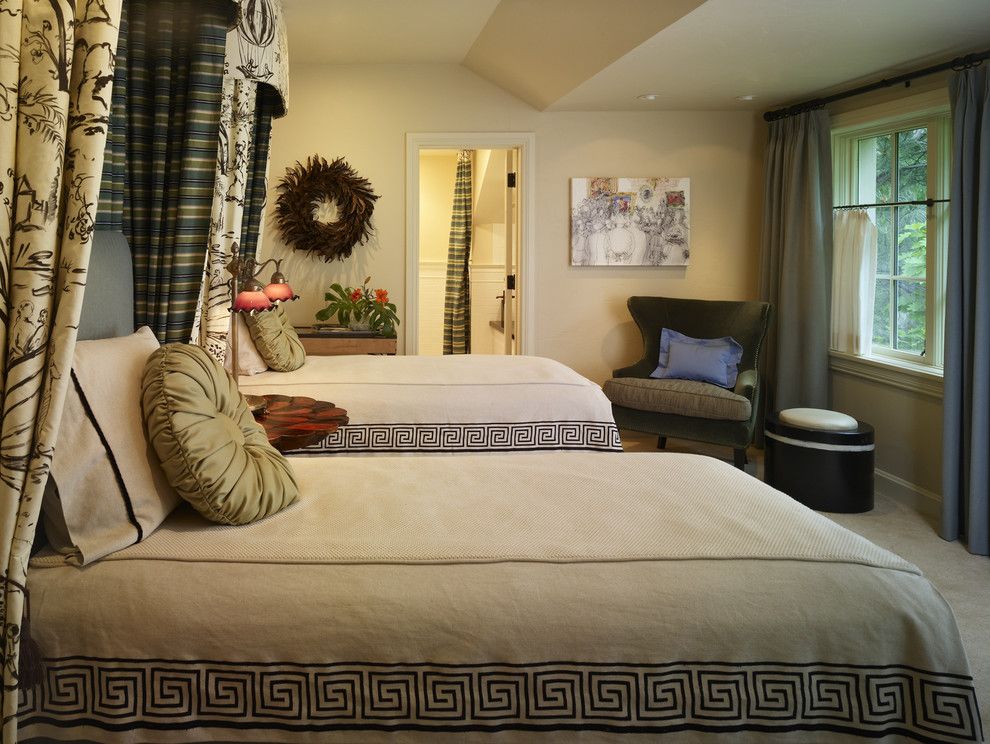 Canpo for a Traditional Bedroom with a Dual Drapery and Guest Bedroom by Nancy Sanford, Inc.