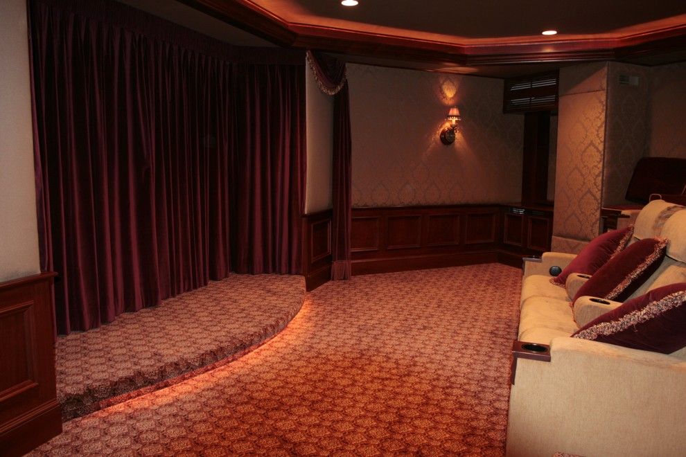 Carlisle Movie Theater for a Mediterranean Basement with a Mediterranean and Basements by Berriz Design Build Group