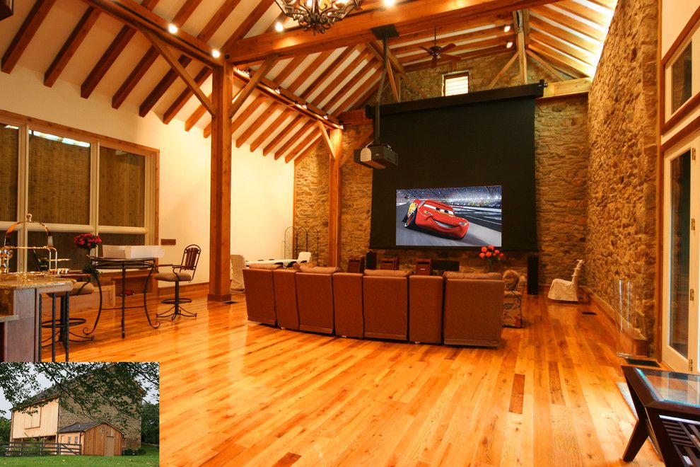 Carlisle Movie Theater for a Rustic Home Theater with a Wood Columns and ... by Gramophone