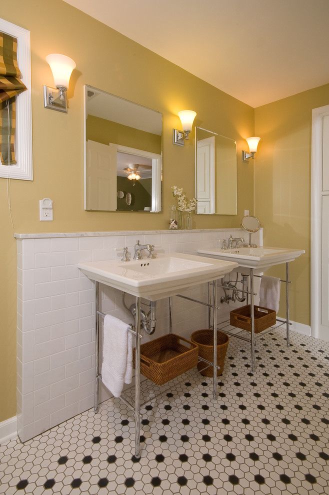 Cat6 vs Cat5e for a Traditional Bathroom with a Hex Tile and Bath 10071 by J.s. Brown & Co.