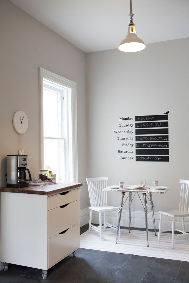 Caulked for a Contemporary Dining Room with a Area Rug and Besselwood  Kitchen by Stony Lake Furniture Co.