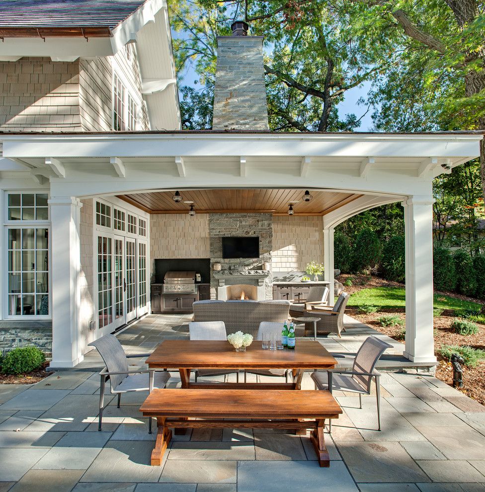 Ceco Building Systems for a Traditional Patio with a Phantom Screens and Carman Bay Cottage (Lake Minnetonka) by John Kraemer & Sons