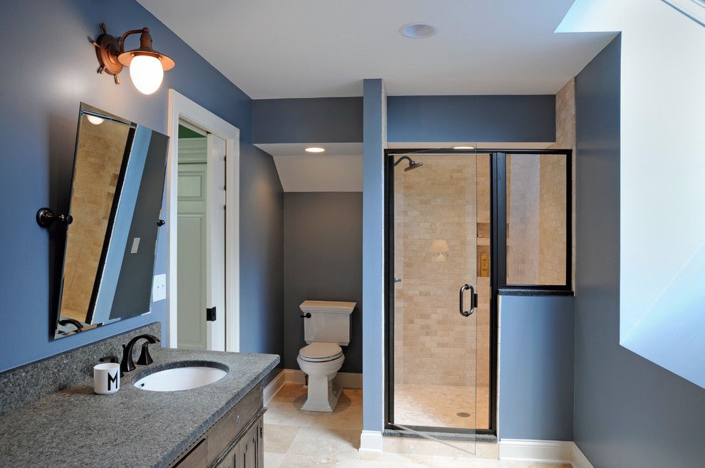 Charlie Wilson Appliance for a Traditional Bathroom with a Glass Shower Door and a Whole House Transformation by Dave Fox Design Build Remodelers