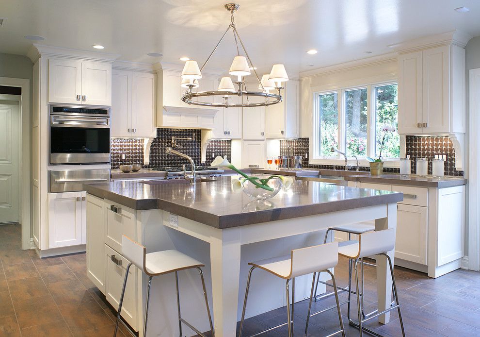 Chateau Briand Long Island for a Contemporary Kitchen with a Tile Floor and a Contemporary Kitchen by Kenneth Davis Lux International