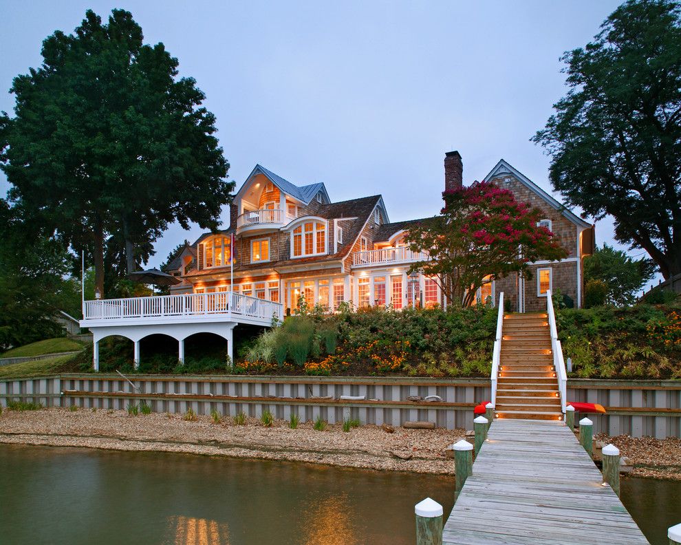 Chesapeake Landing for a Beach Style Exterior with a Waterfront and New Construction   Chesapeake City, Md. by Dewson Construction Company