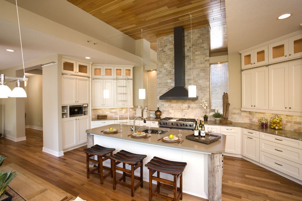 Chiminey for a Traditional Kitchen with a Wood Paneled Ceiling and Kitchen by Martin Patrick 3