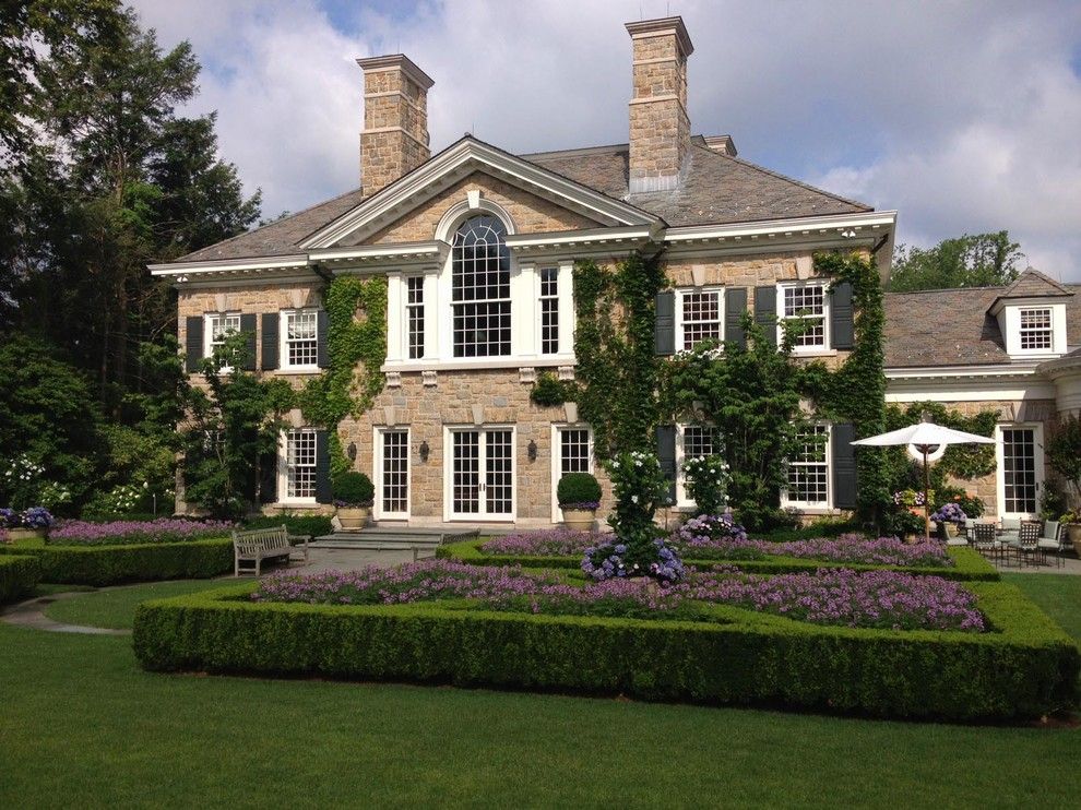 Chiminey for a Traditional Landscape with a Parterre and New Project by Elizabeth Hand Fry, Landscape Architect