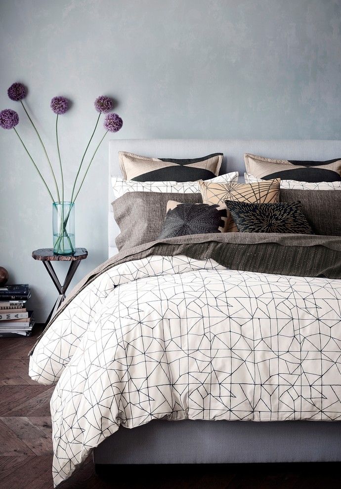 Chinese Fringe Flower for a Transitional Bedroom with a Transitional and Kelly Wearstler Haze Bedding Collection by Bloomingdale's