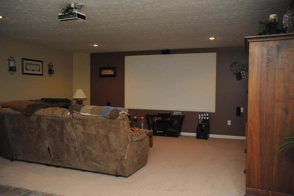 Cincinnati Theater for a Traditional Home Theater with a Traditional and Audio/visual Installation by Keystone Homes in Troy