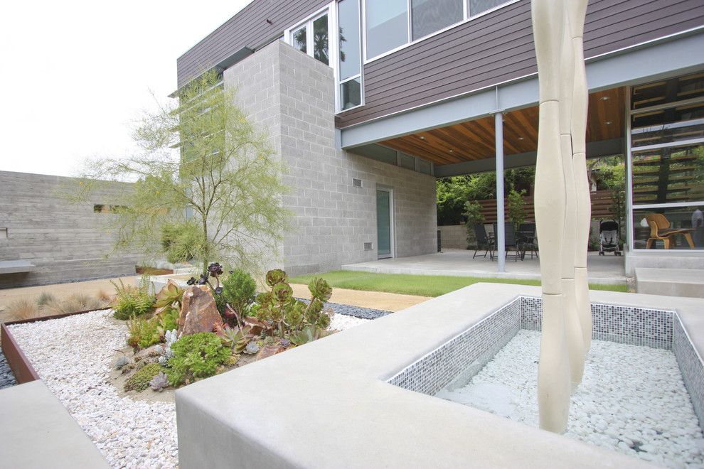 Cinder Block Dimensions for a Modern Landscape with a Water Feature and Grounded   Modern Landscape Architecture by Grounded   Richard Risner Rla, Asla