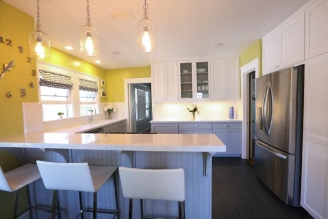 Clap Board for a Contemporary Kitchen with a Storage and North Park Kitchen Remodel with Shaker Cabinets by Mathis Custom Remodeling