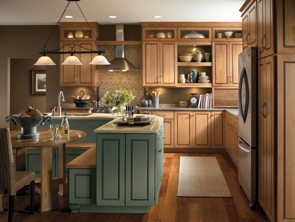 Clarks Appliances for a Transitional Kitchen with a Runner Rug and Kemper Kitchens by Capitol District Supply